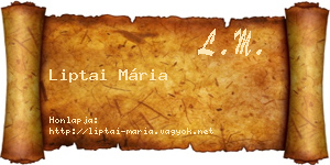 Liptai Mária névjegykártya